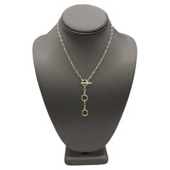 David Yurman Madison Sterling Silver & Gold Three-Ring Chain Toggle Necklace