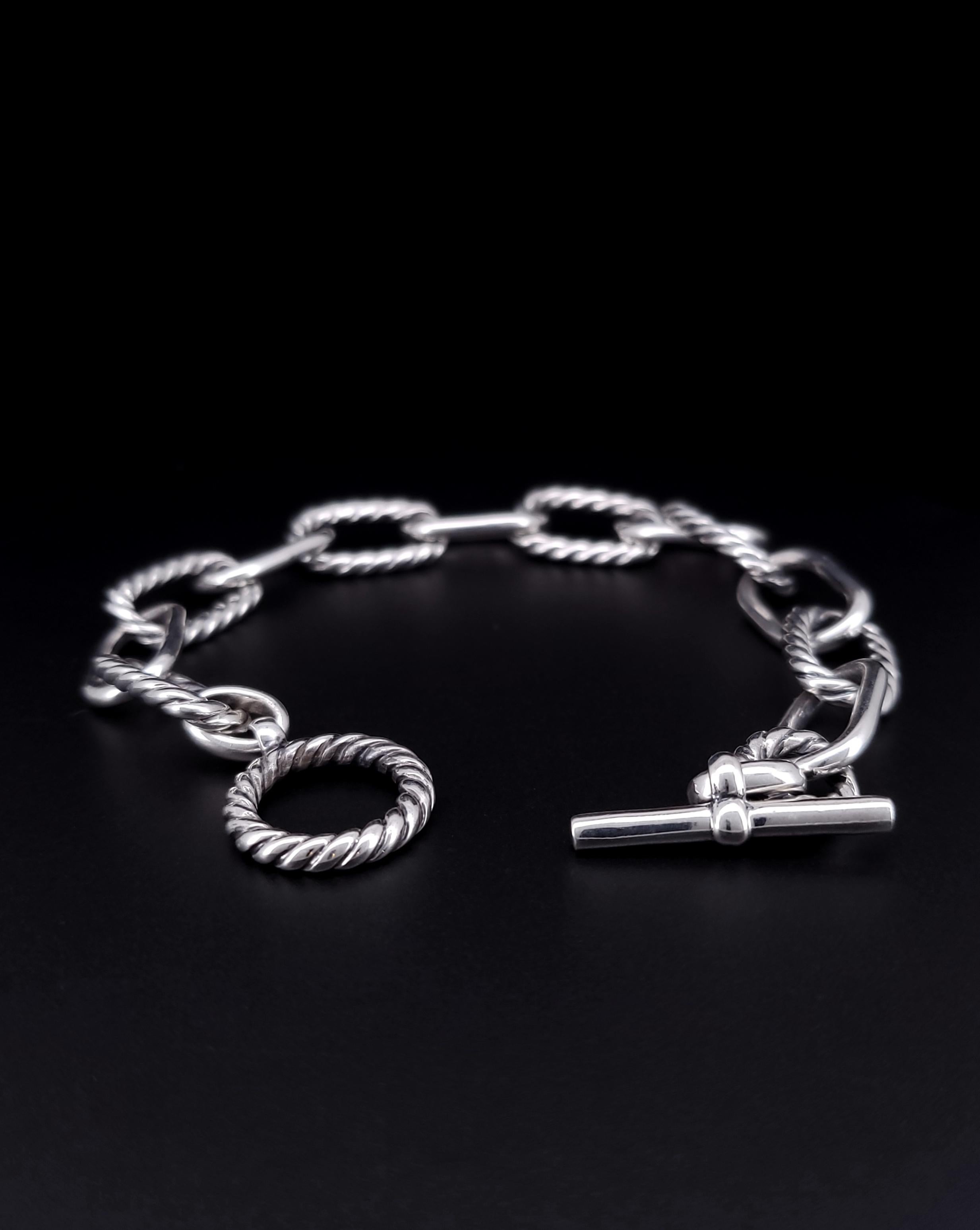 da uomo o donna David Yurman Bracciale a catena con chiusura a ginocchiera in A. Silver da 7