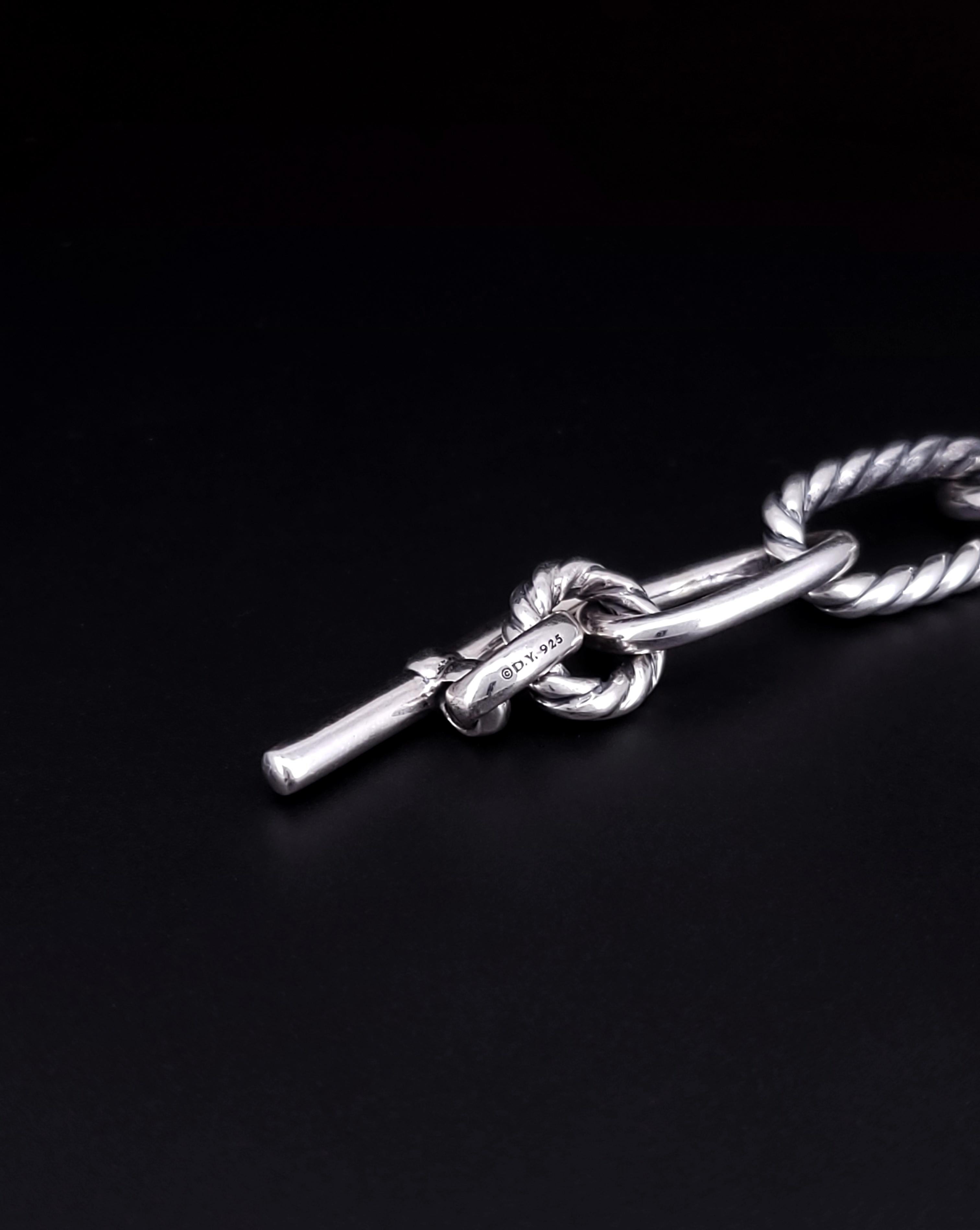 David Yurman Bracciale a catena con chiusura a ginocchiera in A. Silver da 7