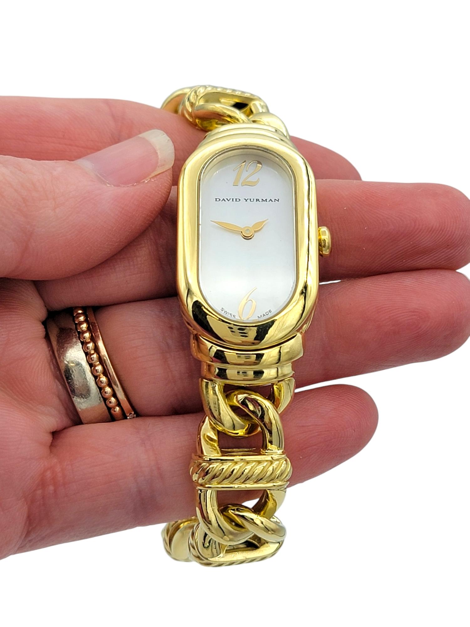 David Yurman Madison Wrist Watch with Mother of Pearl Dial 18 Karat Yellow Gold For Sale 5