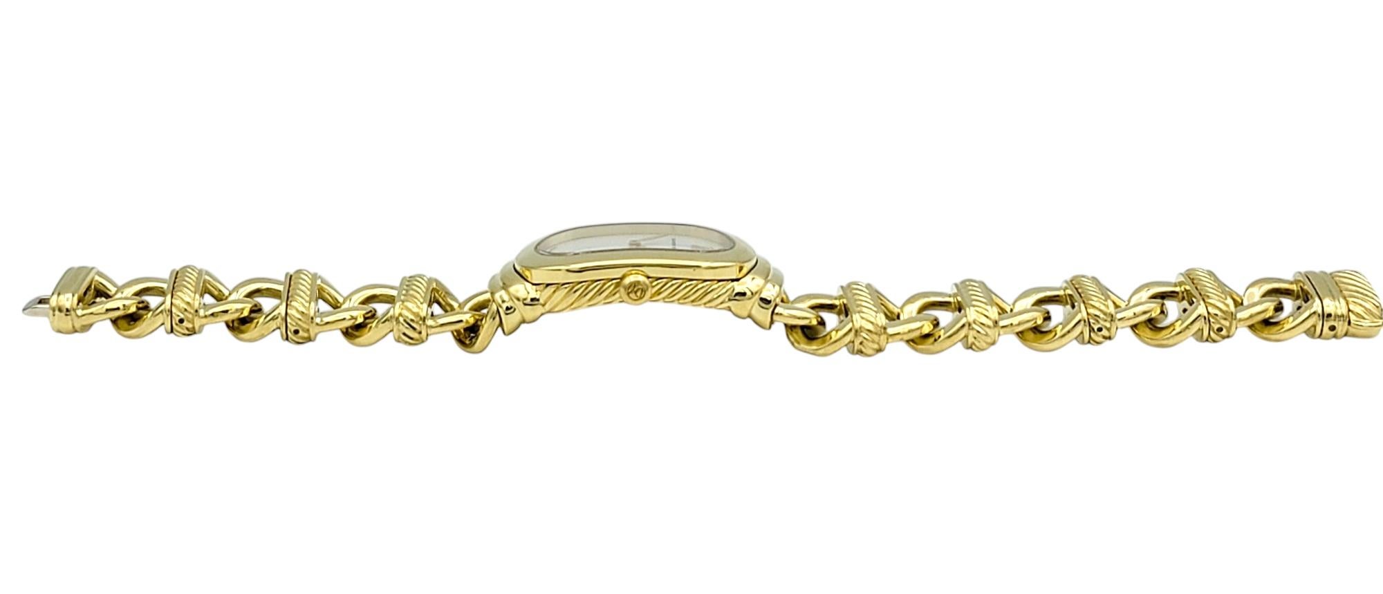 Contemporary David Yurman Madison Wrist Watch with Mother of Pearl Dial 18 Karat Yellow Gold For Sale