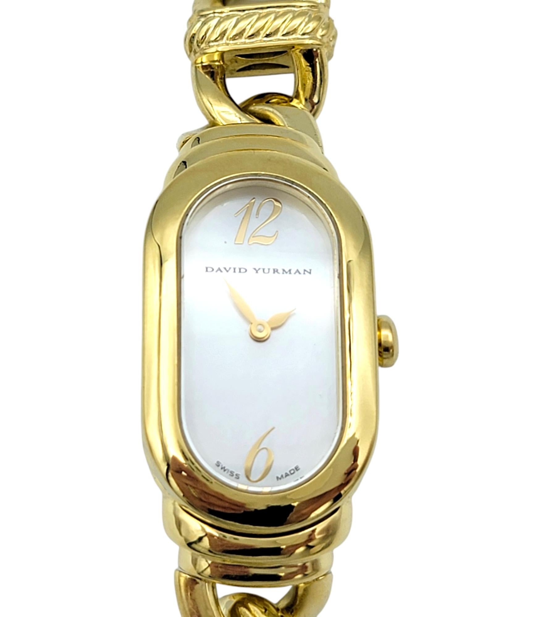 David Yurman Madison Wrist Watch with Mother of Pearl Dial 18 Karat Yellow Gold In Good Condition For Sale In Scottsdale, AZ