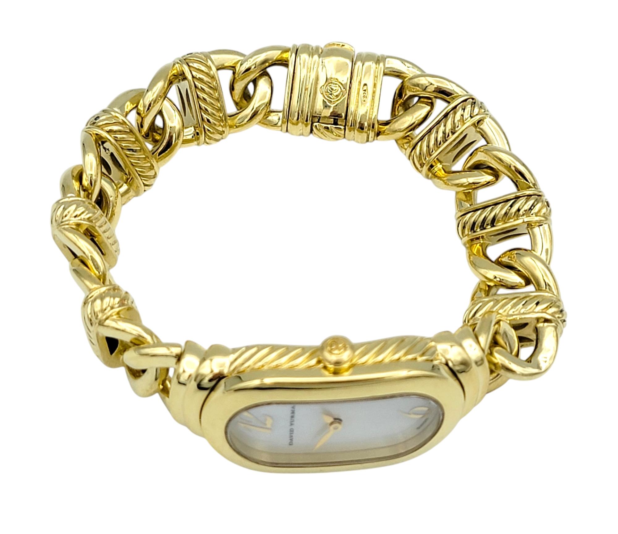 David Yurman Madison Wrist Watch with Mother of Pearl Dial 18 Karat Yellow Gold For Sale 1