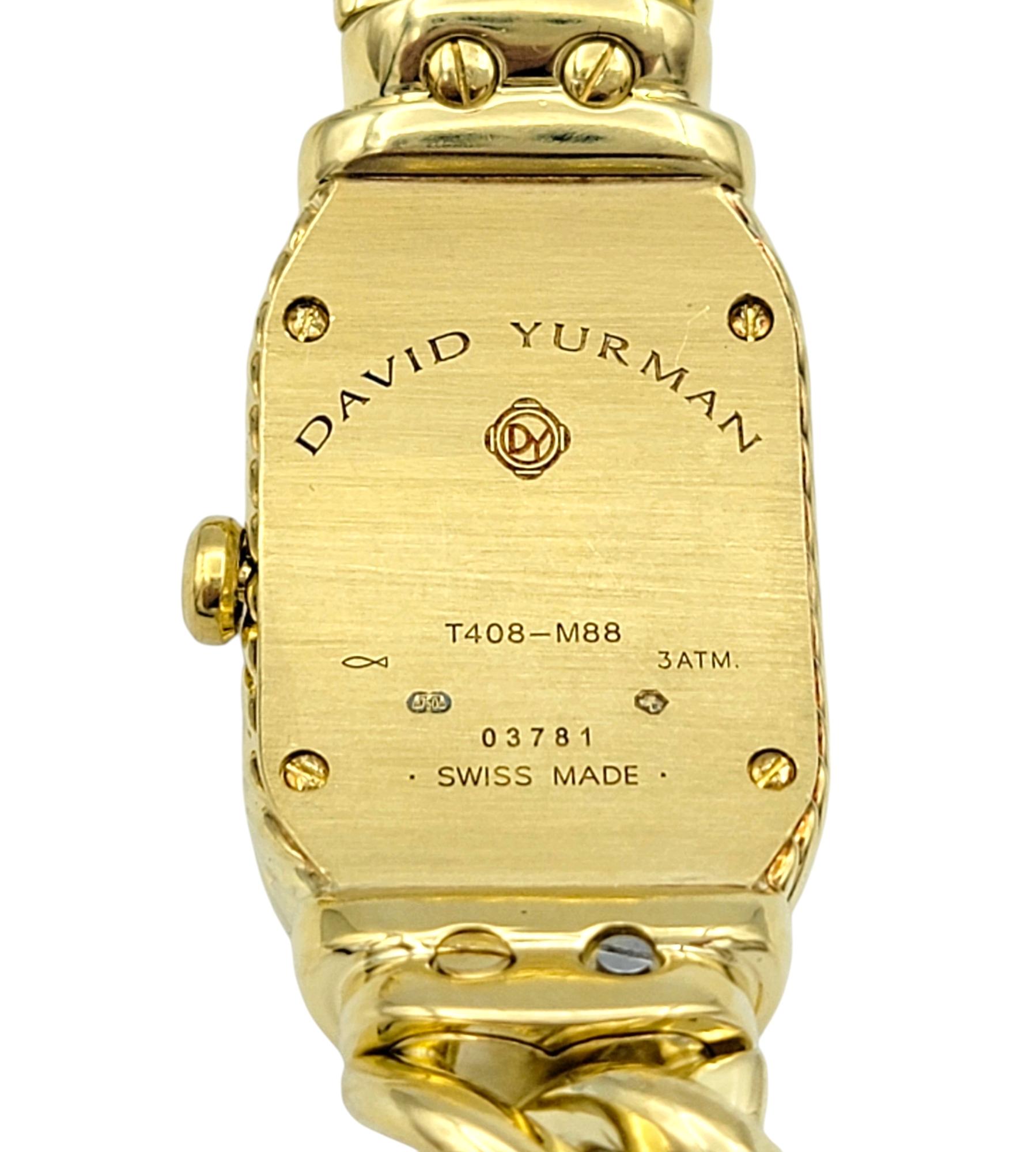 David Yurman Madison Wrist Watch with Mother of Pearl Dial 18 Karat Yellow Gold For Sale 4