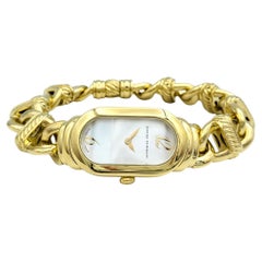 David Yurman Madison Wrist Watch with Mother of Pearl Dial 18 Karat Yellow Gold