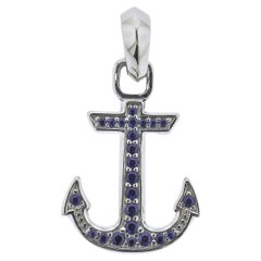 David Yurman: Maritime Anker-Anhänger, Amulett Saphir Silber