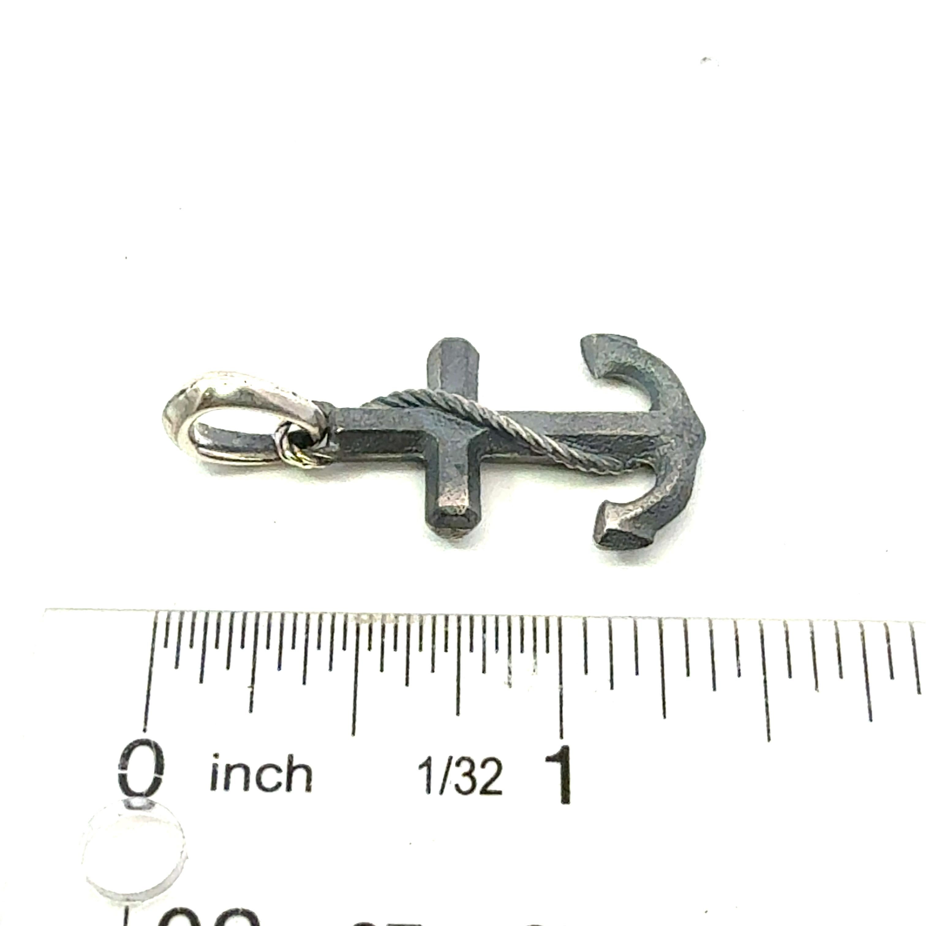 Femenino o masculino David Yurman Maritime Anchor Pendant Sterling Silver Estate en venta