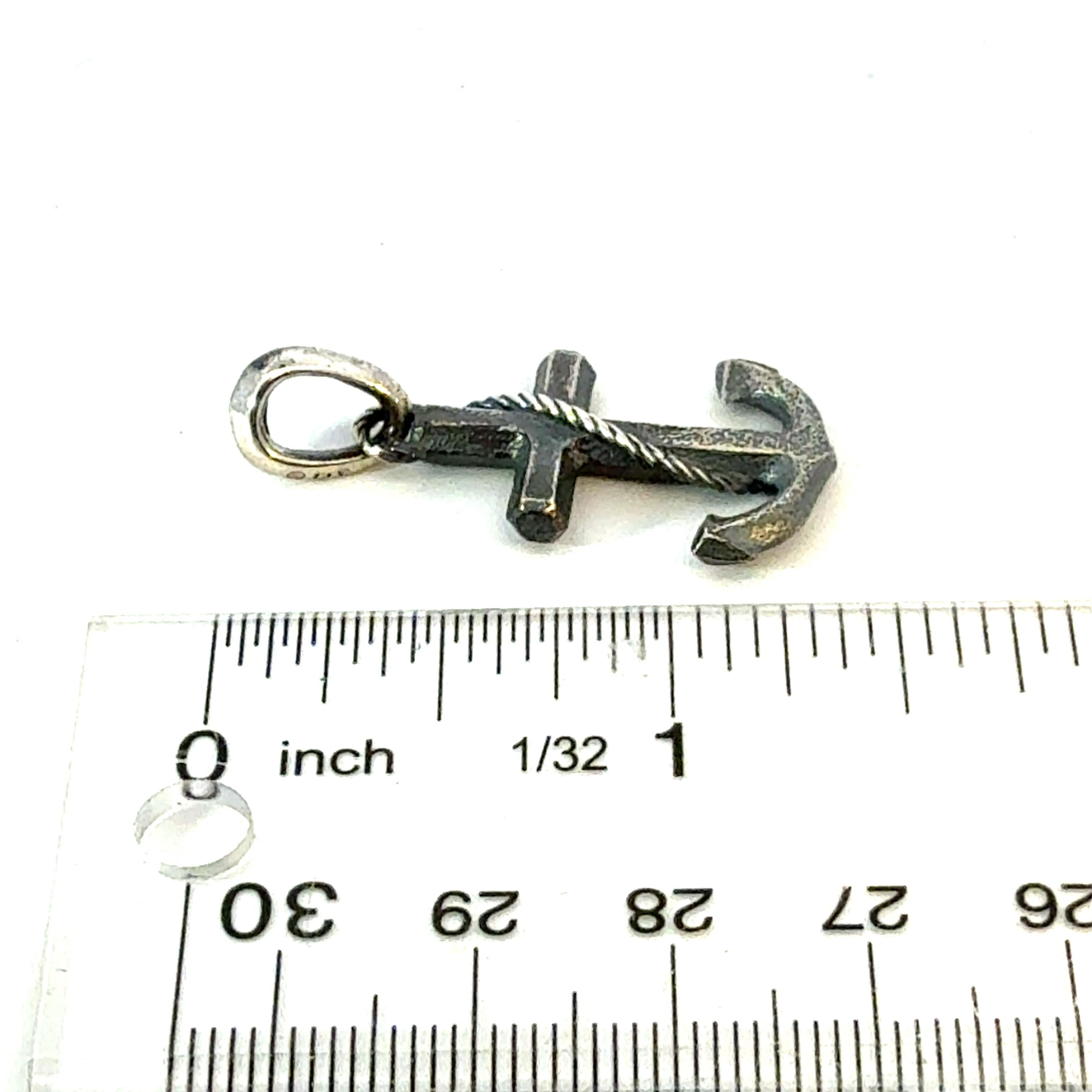 David Yurman Maritime Anchor Pendentif de succession en argent sterling en vente 2