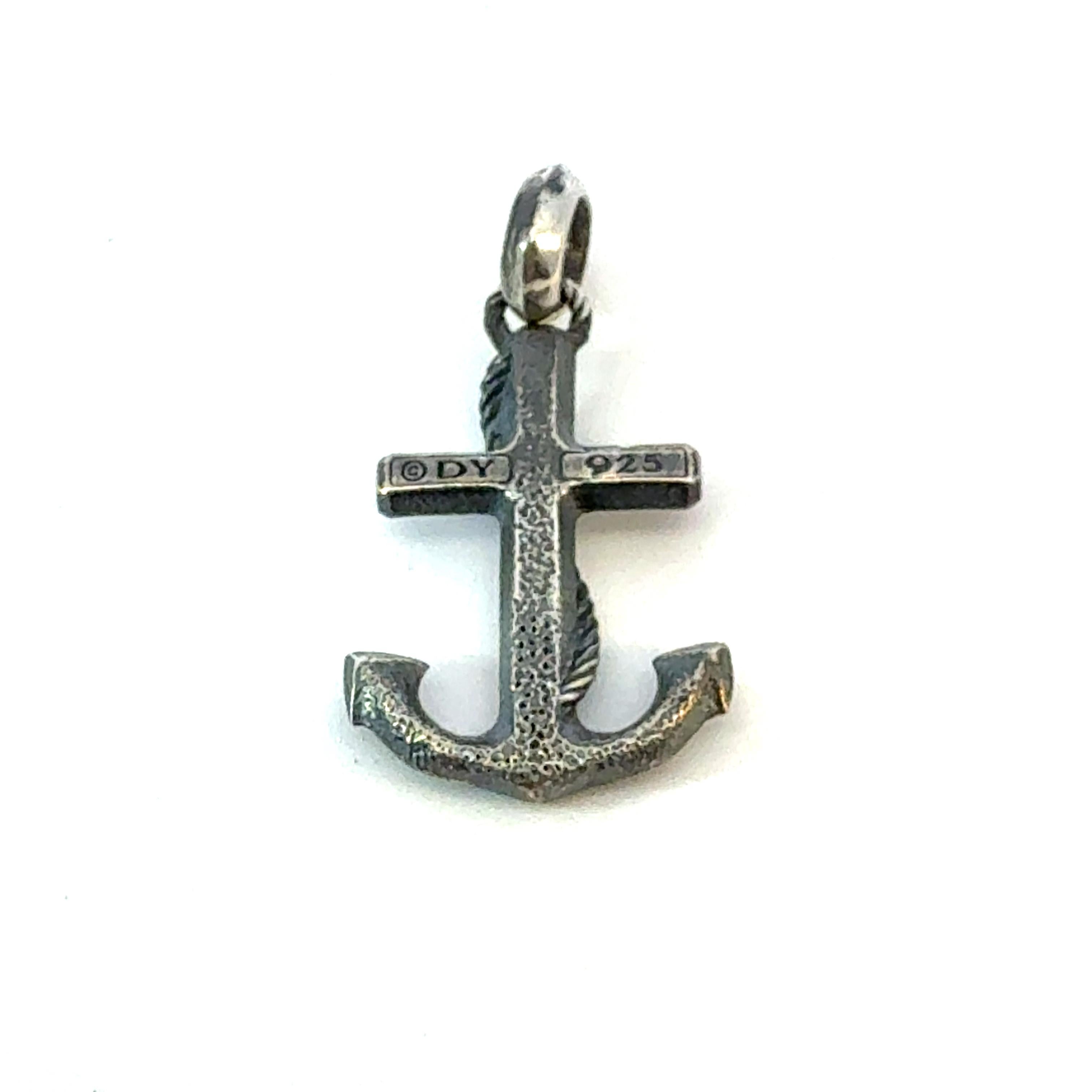 David Yurman Maritime Anchor Pendant Sterling Silver Estate