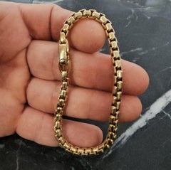 David Yurman Medium 5mm Box Chain Bracelet 8" 18k Yellow Gold 18.7g 5900