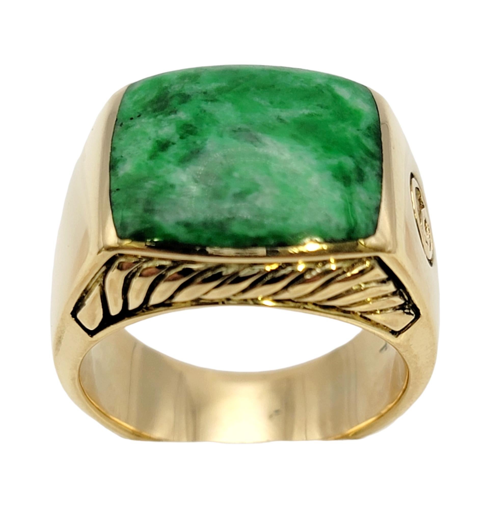 mens jade ring gold
