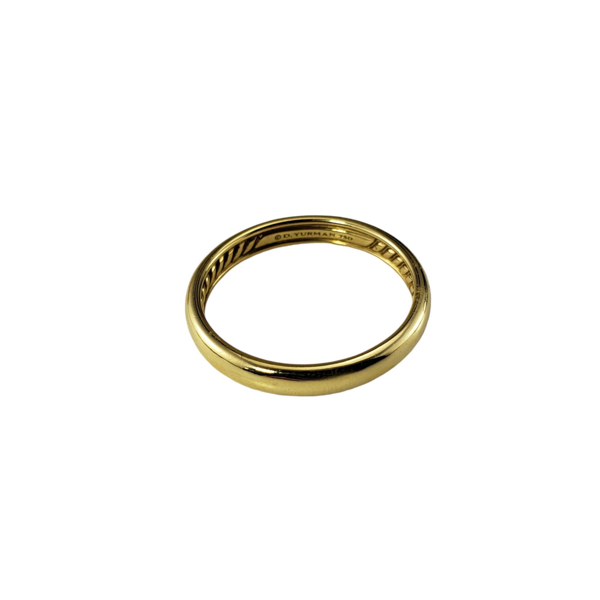 David Yurman Men's 18K Yellow Gold Classic Wedding Band Ring Size 10.25#18462 In Good Condition For Sale In Washington Depot, CT
