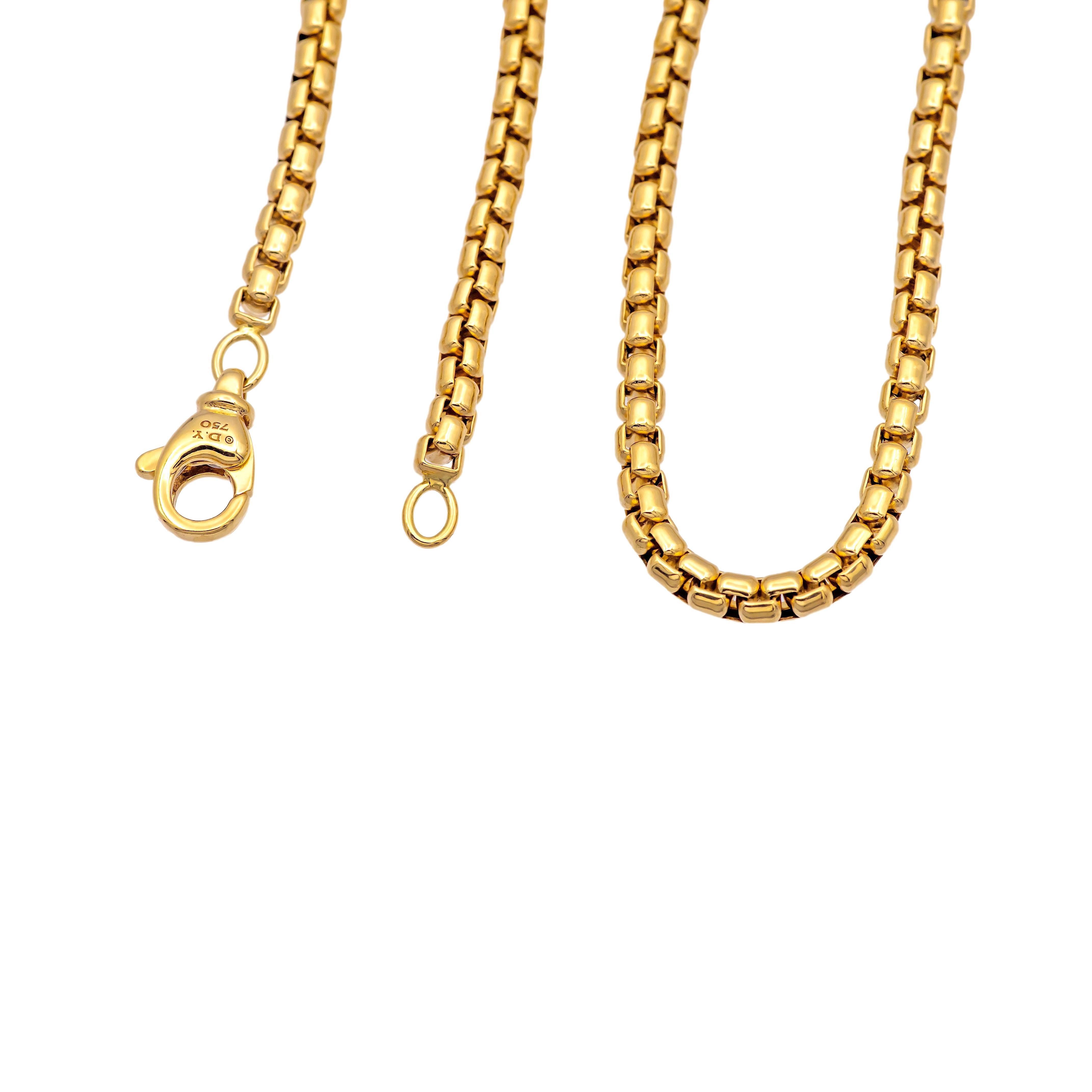 David Yurman Herren 18K Gelbgold 3.4 mm Box Kette Halskette 26