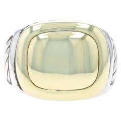David Yurman Men's Cable Signet Ring Sterling 925 & Yellow Gold 14k Engravable