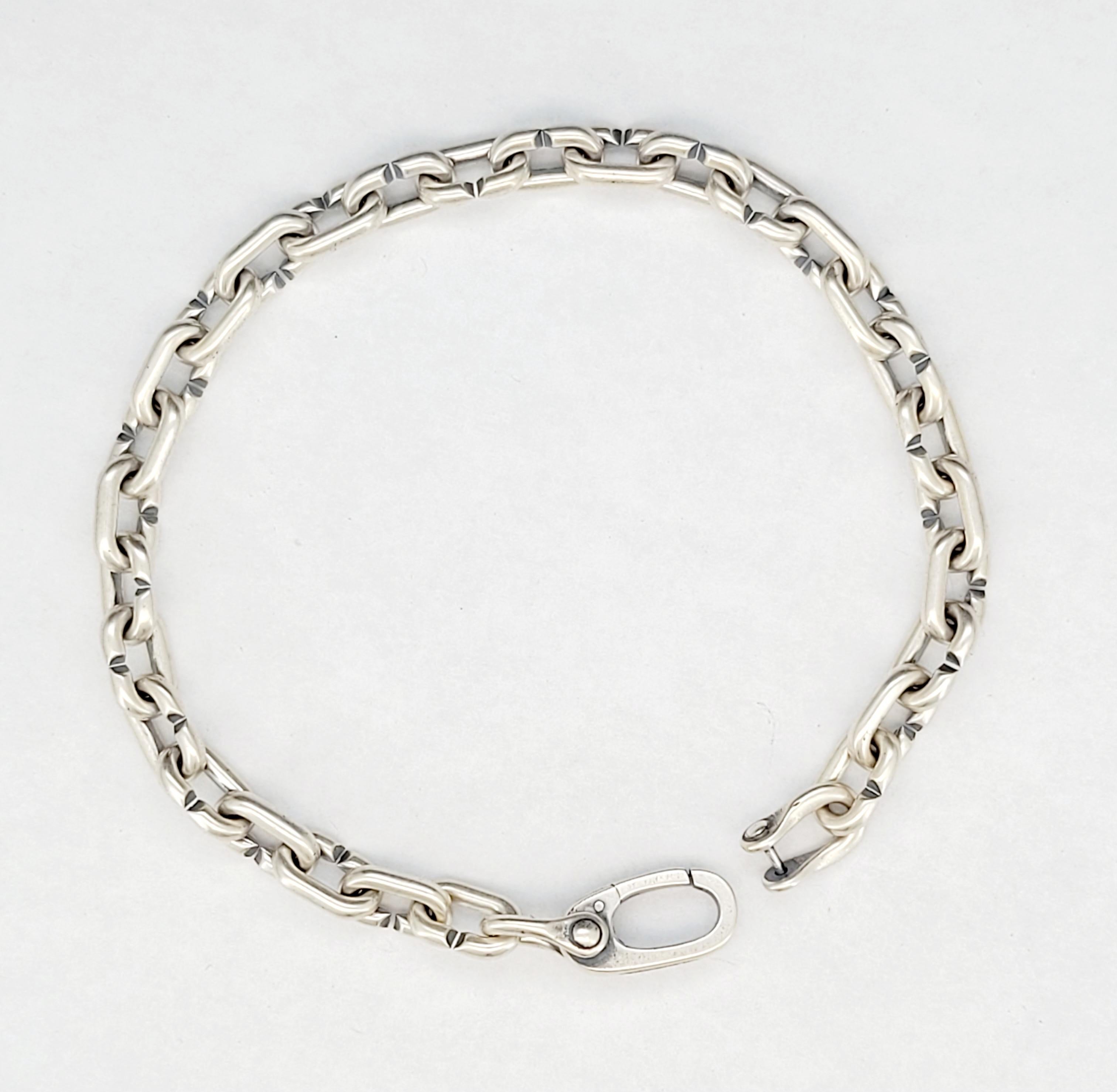 David Yurman Men's Deco Chain Link Bracelet In Sterling For Sale 1