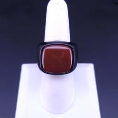 David Yurman Men's Exotic Red Stone Ring in Black Titanium ALL SIZES AVAILABLE