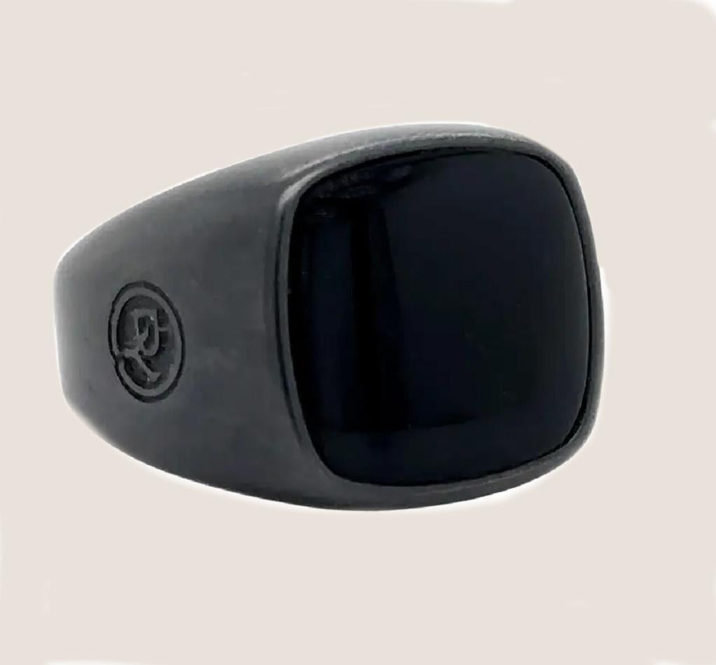 Brand David Yurman 
From streamline collection 
Metal type: Titanium 
Ring Size: 13.25
Stone dimension: 16.3mm X 17.3mm 
Base of shank width: 7.6 mm 
Ring weight: 20.3g. 
Signature: ©DY 
Gender Men 
Condition New 
Comes with David Yurman