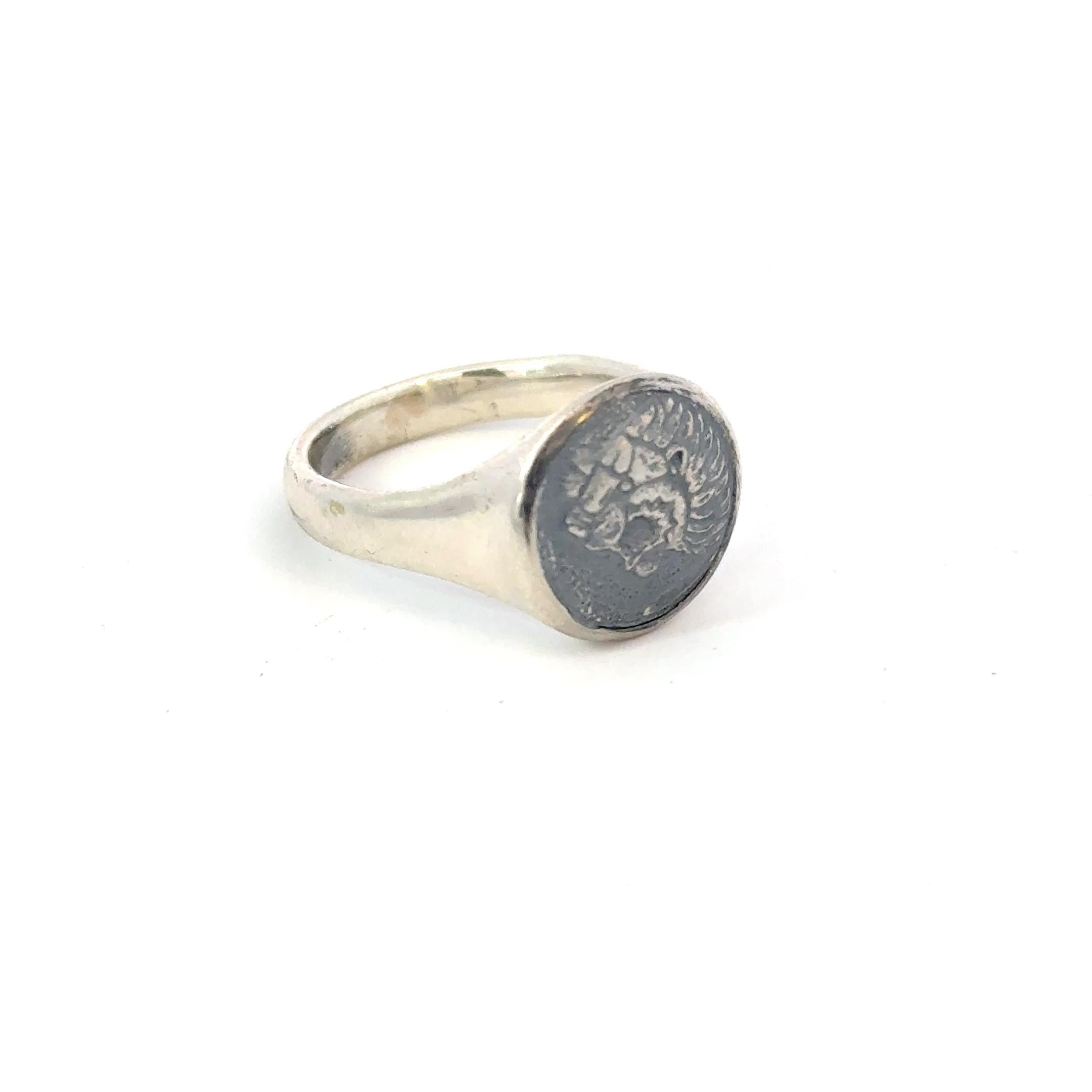 David Yurman, bague signée en argent sterling pour hommes, taille 8 Bon état - En vente à Brooklyn, NY