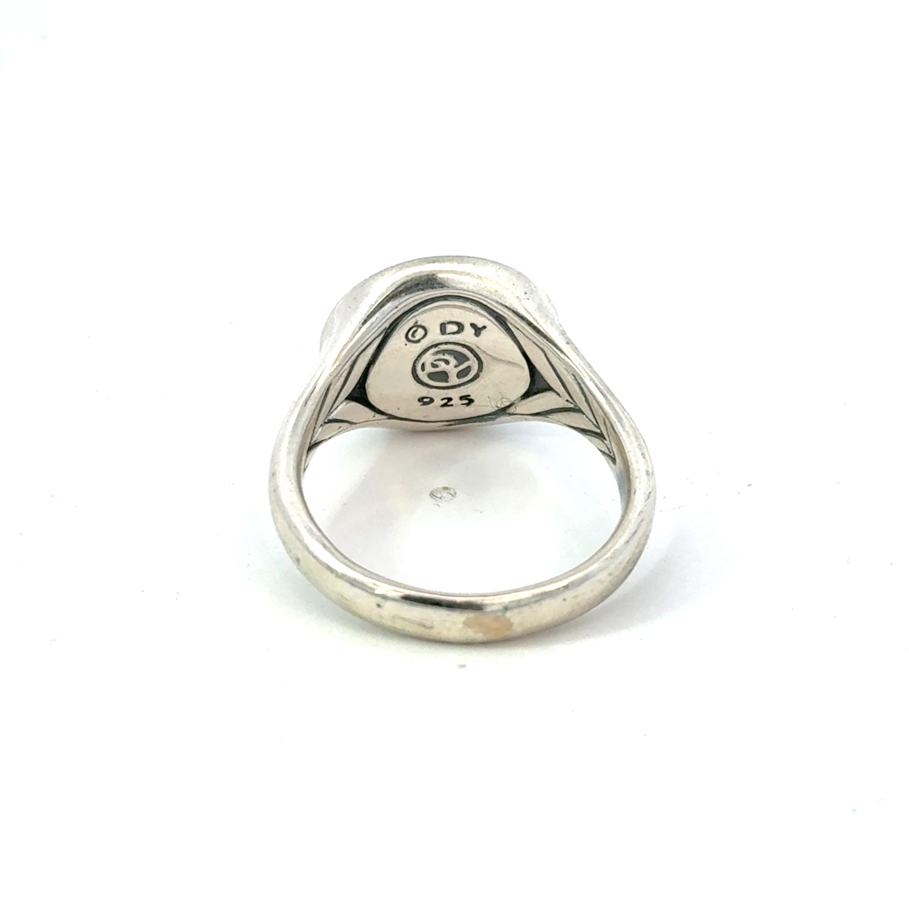 David Yurman, bague signée en argent sterling pour hommes, taille 8 Pour femmes en vente