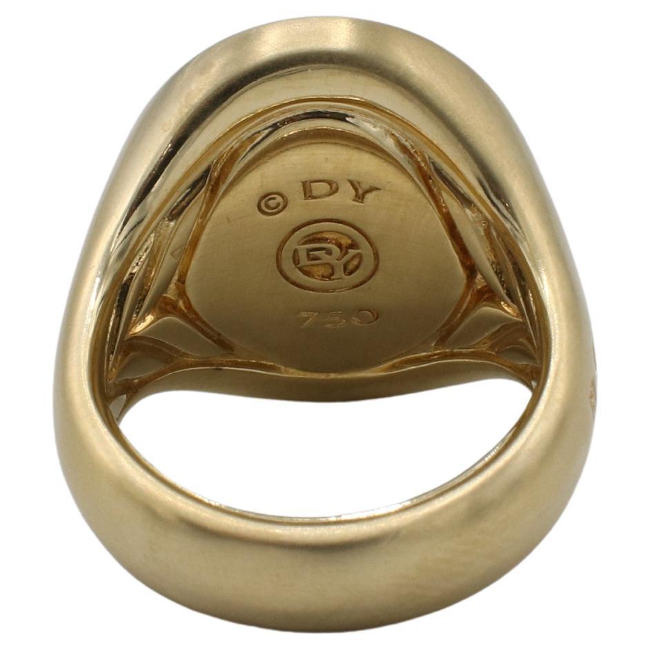 David Yurman Anillo con sello en forma de escarabajo de oro amarillo de 18 quilates con ojo de tigre Petrvs para hombre en Excelente Estado en  Baltimore, MD