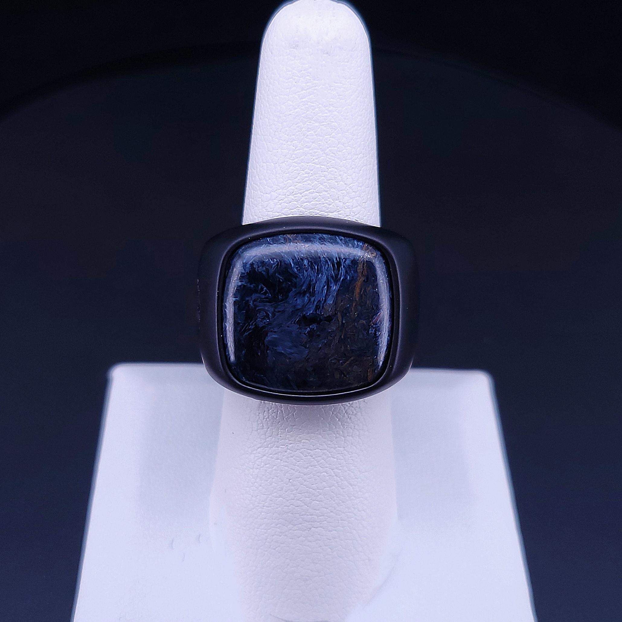David Yurman Men's Ring with Pietersite in Black Titanium ALL SIZES AVAILABLE