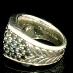 David Yurman Men's Silver Color Change Green Blue Garnet 17.8mm Wide Ring