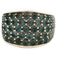 David Yurman Men's Silver Color Change Green Blue Garnet 17.8mm Wide Ring