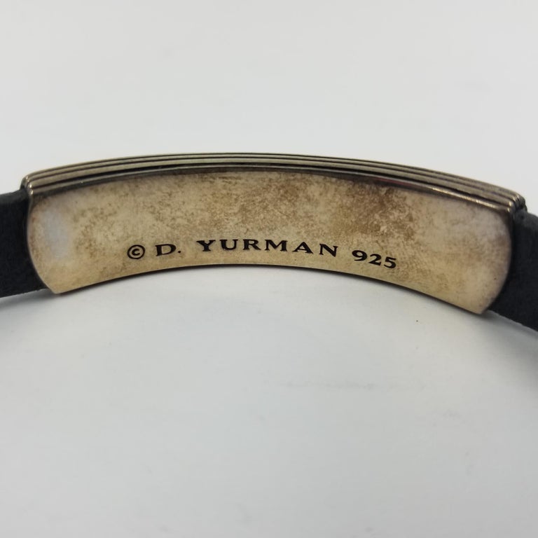 David Yurman Men's Sterling Silver and Black Leather Bracelet at