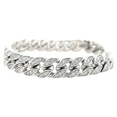 David Yurman Men's Sterling Silver Diamond Curb Chain Bracelet XL