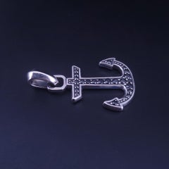 David Yurman Men's Sterling Silver Maritime Anchor Amulet Pave Black Diamond