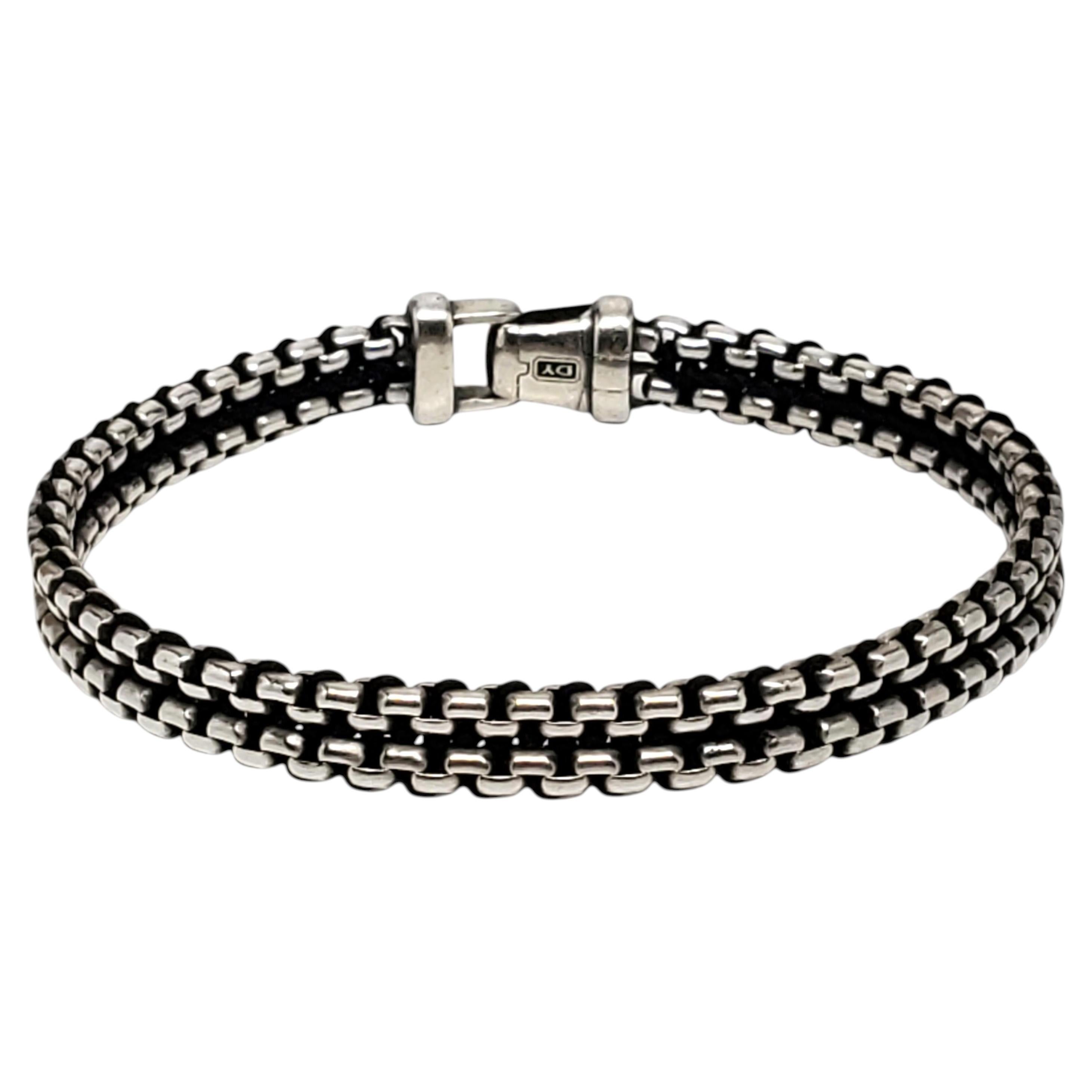 David Yurman Men's Sterling Silver Woven Box Chain Bracelet 7.5mm #25033