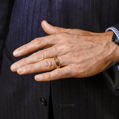 David Yurman Men's Wedding Band 18 Karat Rose Gold Original Box