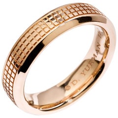 Used David Yurman Men's Wedding Band 18 Karat Rose Gold Original Box