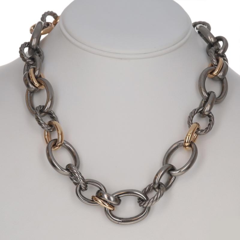 David Yurman Melange Pave Dia Necklace 18 1/2