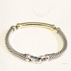 David Yurman Metro Cable Bracelet in Sterling Silver and 18k Yellow Gold, 5mm
