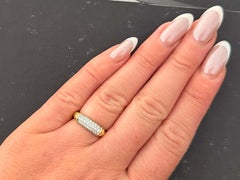 David Yurman Metro Cable Diamond Ring 18K Yellow Gold