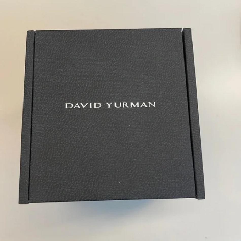 Women's David Yurman Metro Cable Ring Size 6.75 Pave Diamond 8mm Wide Band 18K Gold For Sale