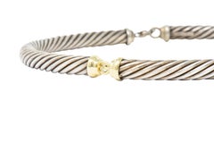 David Yurman Metro Sterling Silver 14 Karat Gold Cable Necklace