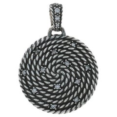 David Yurman Midnight Melange Cable Coil Medium Dia Pendant Enhancer Ster .22ctw