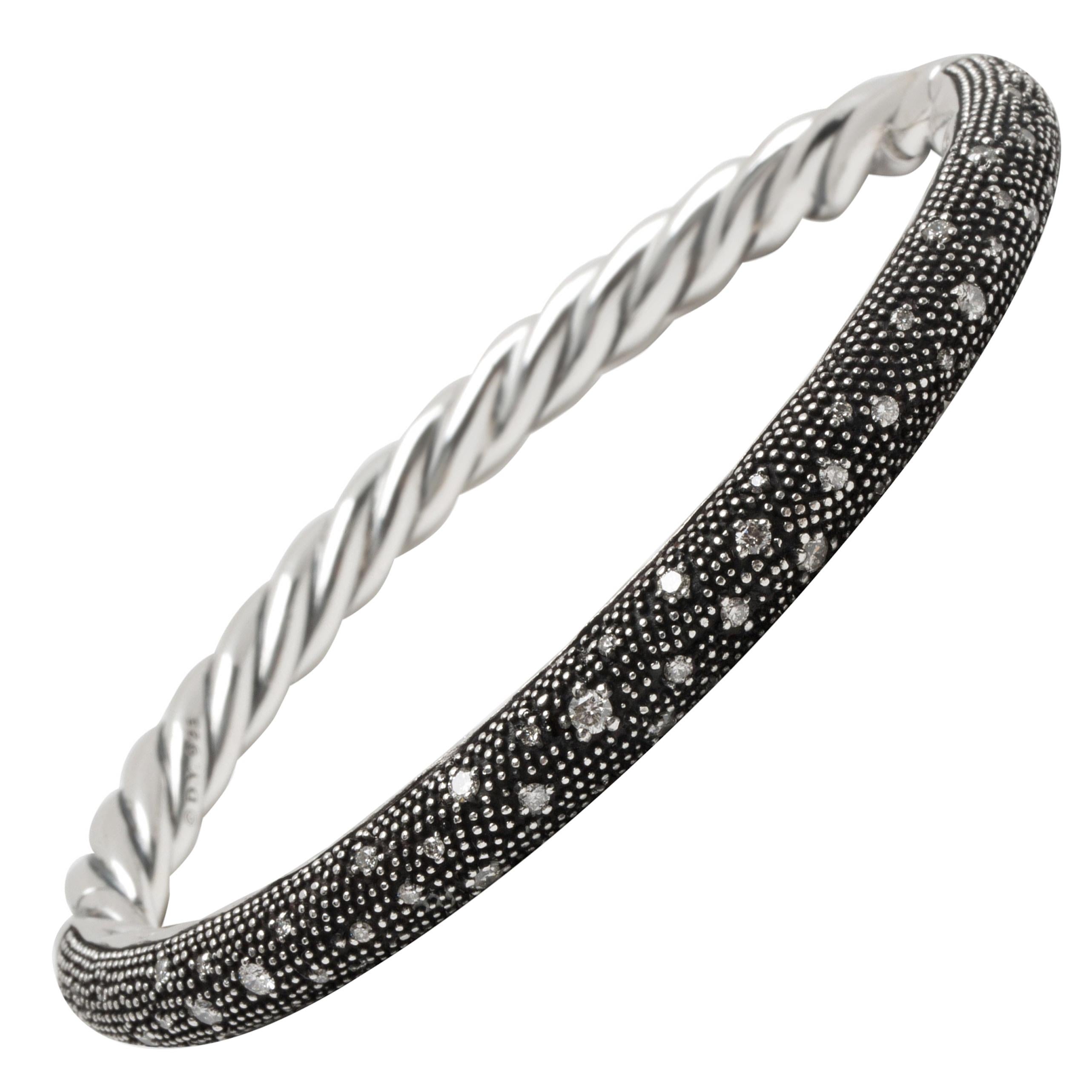 David Yurman Midnight Melange Diamond in Sterling Silver 0.54 Carat