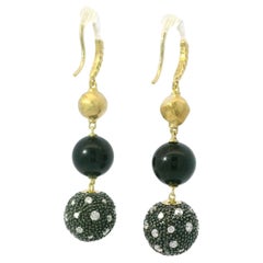 David Yurman Midnight Melange Diamond & Onyx 18-Karat Drop Earrings In Stock