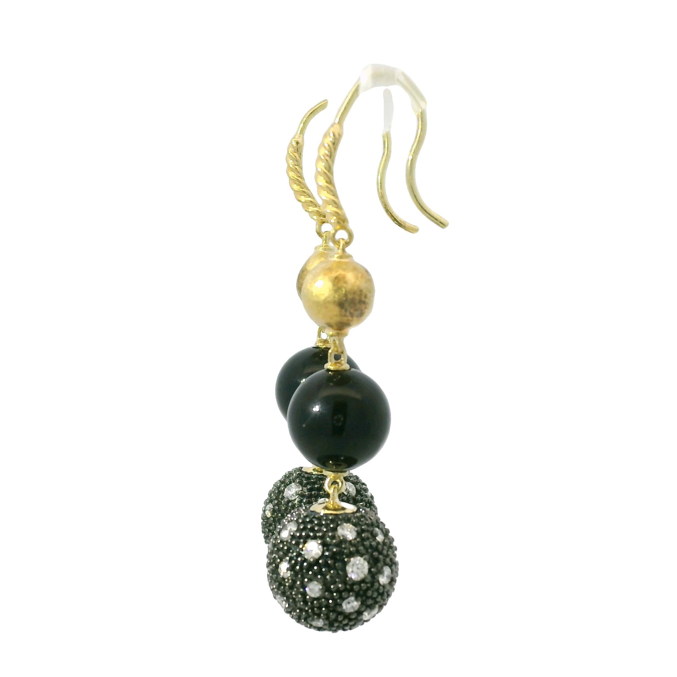 David Yurman Orecchini a goccia Midnight Melange con diamanti e onice 18 carati In magazzino in vendita 3