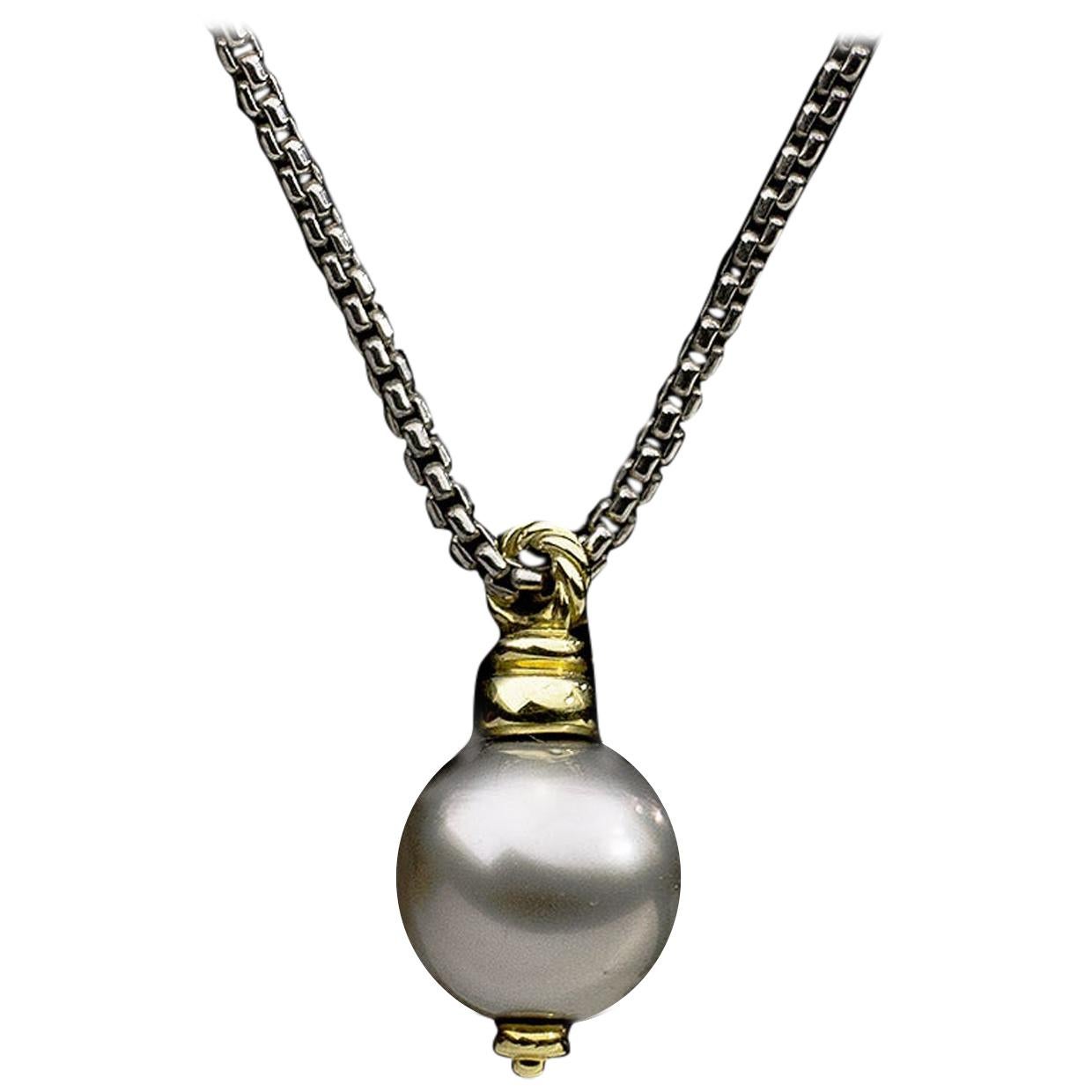 David Yurman Mixed Metals Cultured Pearl Pendant