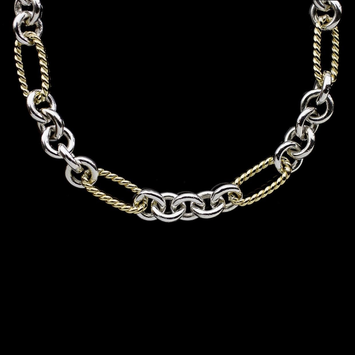 mixed metal chain necklace
