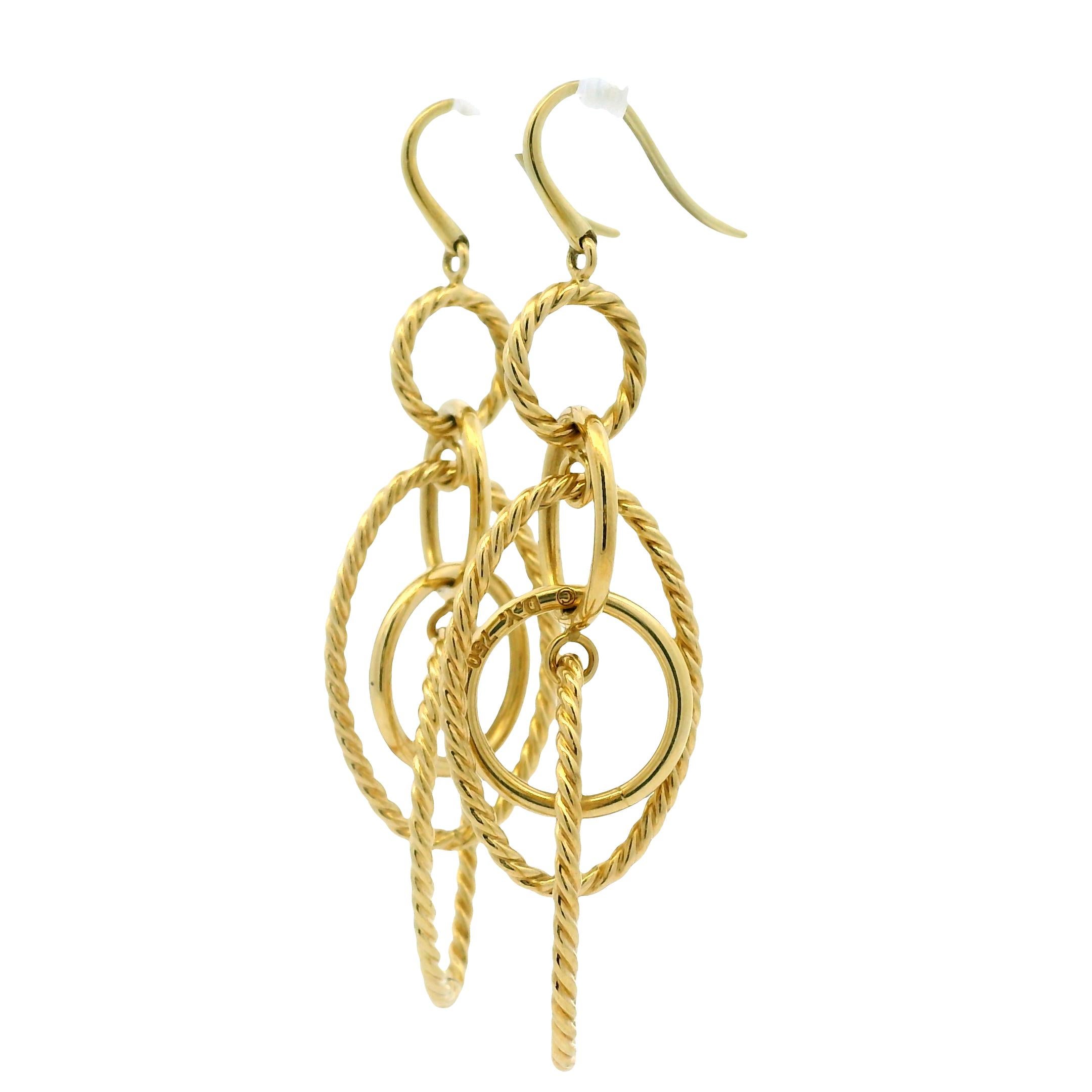 De las mujeres David Yurman Mobile Chain Link 18-Karat Circle Drop Earrings In Stock en venta