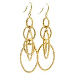 David Yurman Mobile Chain Link 18-Karat Kreis Tropfen Ohrringe Auf Lager
