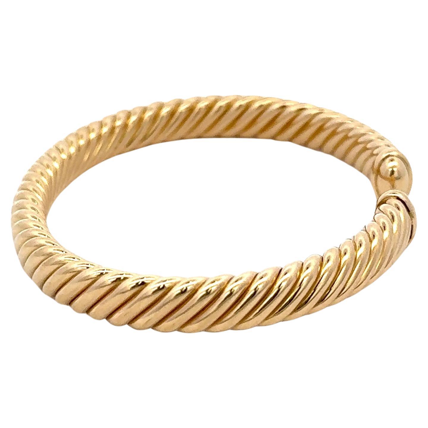 Contemporain David Yurman Bracelet moderne ovale Cablespira en or jaune 18 carats 7 mm 13 grammes