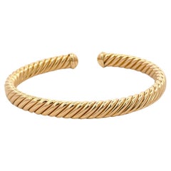 David Yurman Bracelet moderne ovale Cablespira en or jaune 18 carats 7 mm 13 grammes
