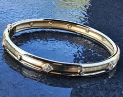 David Yurman Modern Renaissance Bracelet Bangle Diamond 18k Yellow Gold 9500