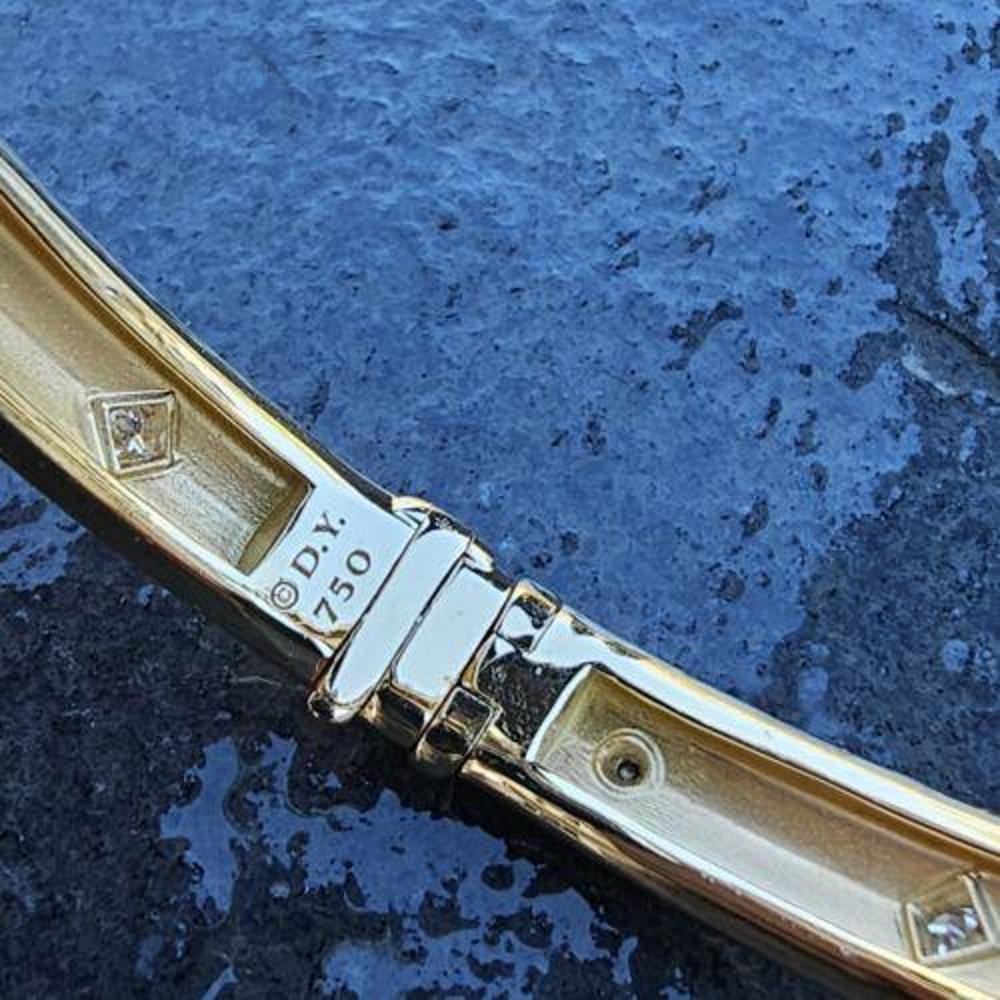 David Yurman Modern Renaissance Bracelet Bangle Diamond 18k Yellow Gold 9500 In Good Condition In Northbrook, IL